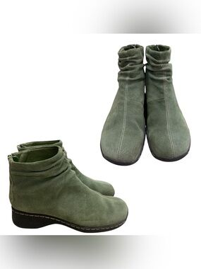 BareTraps Olive Green Suede Ankle Booties S9.5